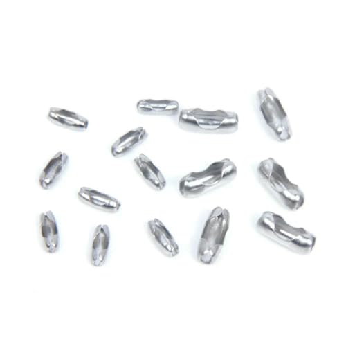 50 Stück 1,5 2,0 2,4 3,0 mm Edelstahl Kugelketten-Verbinderverschlüsse Endperlen Crimp für DIY Schmuckherstellung Zubehör-CJ-037-passend für 2,4,0 mm Perlenkette von SEDRGH