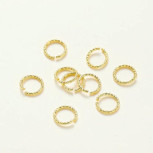 50 Stück 4–12 mm 14 K/18 K vergoldetes Messing, rund, gedreht, offene Spaltringe, Biegeringe, Verbinder für DIY-Schmuckherstellung, Zubehör – 18 K Gold – 1,0 x 10 mm von SEDRGH