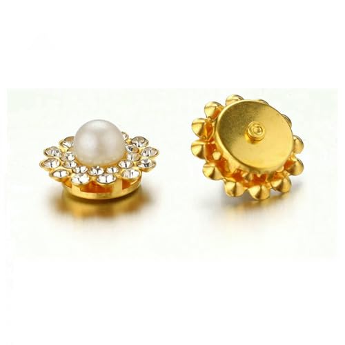 50 Stück Blumen-Strassperlen, Perlen, goldfarben, Klaue für Brosche, Knopf, Schleife, Cabochons, DIY-Schmuckherstellung, 14,0 mm, goldfarben 50 Stück Blumen-Strassperlen, Perlen, goldfarben, Klaue für Brosche, Knopf, Schleife, Cabochons, DIY-Schmuckherstellung, 14,0 mm, goldfarben von SEDRGH
