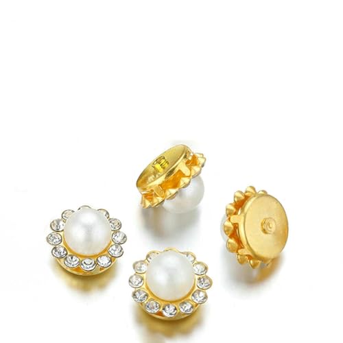 50 Stück Blumen-Strassperlen, Perlen, goldfarben, Kralle für Brosche, Knopf, Schleife, Cabochons, DIY-Schmuckherstellung, 12 mm, goldfarben 50 Stück Blumen-Strassperlen, Perlen, goldfarben, Kralle für Brosche, Knopf, Schleife, Cabochons, DIY-Schmuckherstellung, 12 mm, goldfarben von SEDRGH