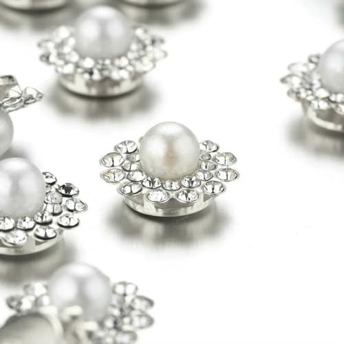 50 Stück Blumen-Strassperlen, Perlen, goldfarben, Kralle für Brosche, Knopf, Schleife, Cabochons, DIY-Schmuckherstellung, 14,0 mm, Rhodium 50 Stück Blumen-Strassperlen, Perlen, goldfarben, Kralle für Brosche, Knopf, Schleife, Cabochons, DIY-Schmuckherstellung, 14,0 mm, Rhodium von SEDRGH