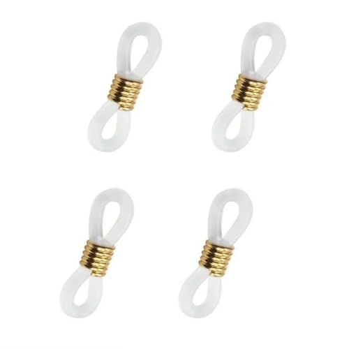 50 Stück Brillenkettenenden, verstellbare Silikonkautschuk-Verbindungsstücke für DIY-Sonnenbrillen, Brillenhalter, Halsketten, Schmuckherstellung, Goldweiß von SEDRGH