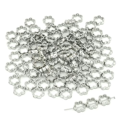 50 Stück CCB-Perlen mit zwei Löchern, Herz, Blume, oval, Kreis, Rahmen, Abstandshalter für DIY-Armbänder, Ohrringe, Anhänger, Schmuckherstellung, 12 mm RH_a 50 Stück CCB-Perlen mit zwei Löchern, Herz, Blume, oval, Kreis, Rahmen, Abstandshalter für DIY-Armbänder, Ohrringe, Anhänger, Schmuckherstellung, 12 mm RH_a von SEDRGH