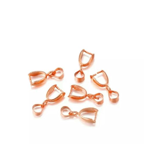 50 Stück Melonensamen-Schnalle, Charm-Anhänger, Perlen, Verbinder, Klemmverschluss, Clips, Anhängerverschlüsse, Hakenzubehör für Schmuckzubehör, Roségold, 50, 7 x 20 mm von SEDRGH