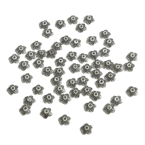 50 Stück tibetische Antiksilberfarbe Blattgold Blumenperlen Endkappen für Schmuckherstellung Handarbeiten Abstandshalter Perlenkappen DIY Zubehör-7mm 50 Stück_a 50 Stück tibetische Antiksilberfarbe Blattgold Blumenperlen Endkappen für Schmuckherstellung Handarbeiten Abstandshalter Perlenkappen DIY Zubehör-7mm 50 Stück_a von SEDRGH