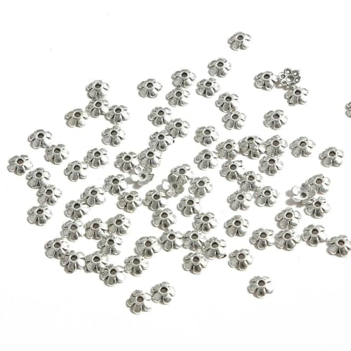50 Stück tibetische antike Silberfarbe Blattgold Blumenperlen Endkappen für Schmuckherstellung Handarbeiten Spacer Perlenkappen DIY Zubehör-6mm 50 Stück_a 50 Stück tibetische antike Silberfarbe Blattgold Blumenperlen Endkappen für Schmuckherstellung Handarbeiten Spacer Perlenkappen DIY Zubehör-6mm 50 Stück_a von SEDRGH