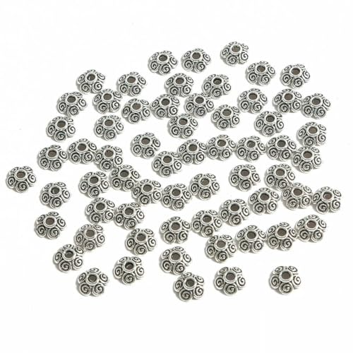 50 Stück tibetische antike Silberfarbe Blattgold Blumenperlen Endkappen für Schmuckherstellung Handarbeiten Spacer Perlenkappen DIY Zubehör-8mm 50 Stück_b 50 Stück tibetische antike Silberfarbe Blattgold Blumenperlen Endkappen für Schmuckherstellung Handarbeiten Spacer Perlenkappen DIY Zubehör-8mm 50 Stück_b von SEDRGH