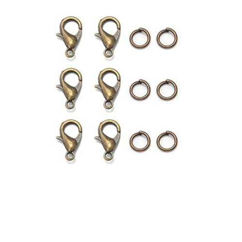 8 Farben, 200 Stück offene Biegeringe + 50 Stück Karabinerverschlüsse, Haken, Verbinder, Schmuckherstellung, DIY-Armband, Halskette, Schmuckzubehör-Set, Antik-Bronze-S 8 Farben, 200 Stück offene Biegeringe + 50 Stück Karabinerverschlüsse, Haken, Verbinder, Schmuckherstellung, DIY-Armband, Halskette, Schmuckzubehör-Set, Antik-Bronze-S von SEDRGH