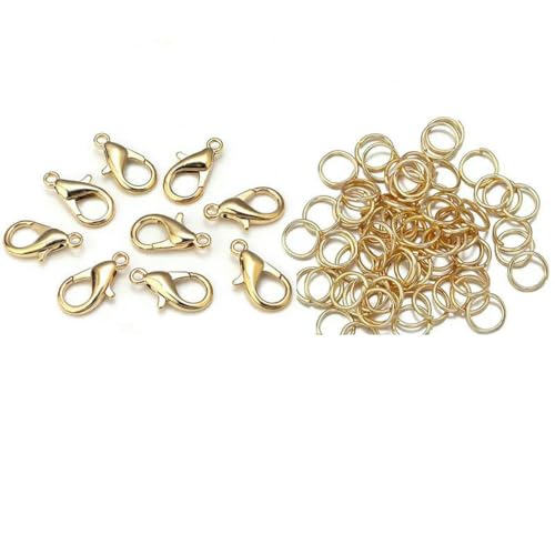 8 Farben, 200 Stück offene Biegeringe + 50 Stück Karabinerverschlüsse, Haken, Verbinder, Schmuckherstellung, DIY-Armband, Halskette, Schmuckzubehör-Set, KC-Gold-Set 8 Farben, 200 Stück offene Biegeringe + 50 Stück Karabinerverschlüsse, Haken, Verbinder, Schmuckherstellung, DIY-Armband, Halskette, Schmuckzubehör-Set, KC-Gold-Set von SEDRGH