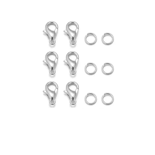 8 Farben, 200 Stück offene Biegeringe + 50 Stück Karabinerverschlüsse, Haken, Verbinder, Schmuckherstellung, DIY-Armband, Halskette, Schmuckzubehör-Set, Rhodium-Set 8 Farben, 200 Stück offene Biegeringe + 50 Stück Karabinerverschlüsse, Haken, Verbinder, Schmuckherstellung, DIY-Armband, Halskette, Schmuckzubehör-Set, Rhodium-Set von SEDRGH