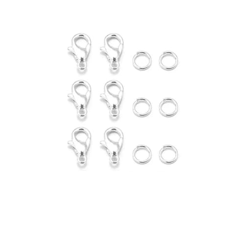 8 Farben, 200 Stück offene Biegeringe + 50 Stück Karabinerverschlüsse, Haken, Verbinder, Schmuckherstellung, DIY-Armband, Halskette, Schmuckzubehör-Set, Silber-Set 8 Farben, 200 Stück offene Biegeringe + 50 Stück Karabinerverschlüsse, Haken, Verbinder, Schmuckherstellung, DIY-Armband, Halskette, Schmuckzubehör-Set, Silber-Set von SEDRGH