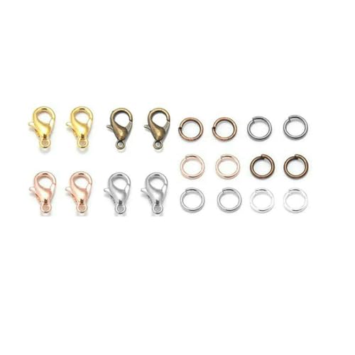 8 Farben, 200 Stück offene Biegeringe + 50 Stück Karabinerverschlüsse, Haken, Verbinder, Schmuckherstellung, DIY-Armband, Halskette, Schmuckzubehör-Set – Mix-Farbset 8 Farben, 200 Stück offene Biegeringe + 50 Stück Karabinerverschlüsse, Haken, Verbinder, Schmuckherstellung, DIY-Armband, Halskette, Schmuckzubehör-Set – Mix-Farbset von SEDRGH