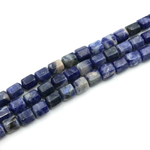 8 x 10 mm Naturstein, facettierte Perle, Achat, Amazonit, lose Abstandsperlen, Heilkristall für Schmuck, DIY, Armbandherstellung, Zubehör – Blauer Sodalith – (8 x 10 mm), 39–40 Stück von SEDRGH