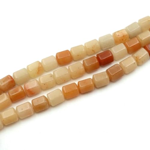 8 x 10 mm Naturstein, facettierte Perle, Achat, Amazonit, lose Abstandsperlen, Heilkristall für Schmuck, DIY, Armbandherstellung, Zubehör – Oranger Aventurin – (8 x 10 mm), 19–20 Stück von SEDRGH