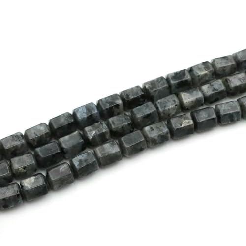 8 x 10 mm Naturstein, facettierte Perle, Achat, Amazonit, lose Abstandsperlen, Heilkristall für Schmuck, DIY, Armbandherstellung, Zubehör – Schwarzer Labradorit – (8 x 10 mm), 39–40 Stück von SEDRGH