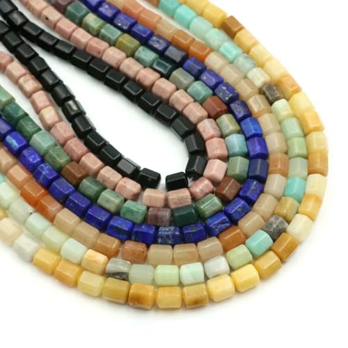 8 x 10 mm Naturstein, facettierte Perle, Achat, Amazonit, lose Abstandsperlen, Heilkristall für Schmuck, DIY, Armbandherstellung, Zubehör – Stein – (8 x 10 mm), 39–40 Stück von SEDRGH