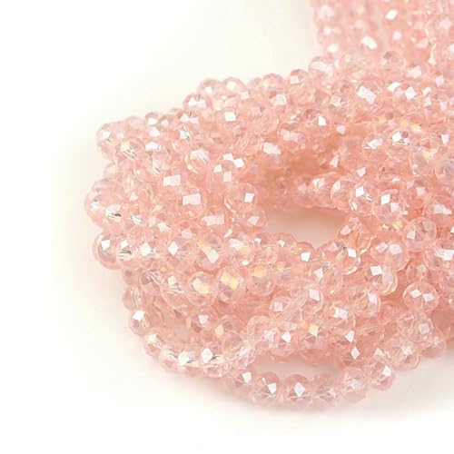 Bunte 3/4/6/8/10 mm Rondelle Österreich facettierte Kristallglasperlen Lose Abstandsperlen für die Schmuckherstellung DIY-Zubehör-Pink5681-6 mm von SEDRGH