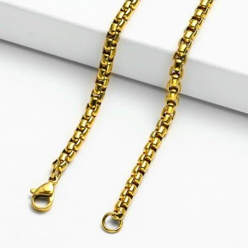 Dicke Halskette aus 316L Edelstahl für Herren und Damen, Halsschmuck, Anhänger, Zubehör, Gold, Silber, Schwarz, Goldfarben, 3,0 mm dick, 50 cm Länge von SEDRGH