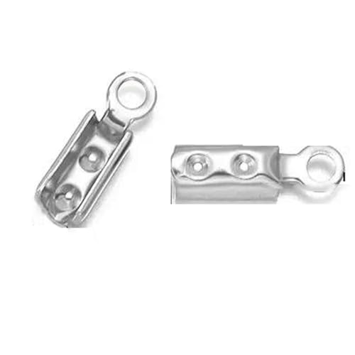 Edelstahl-Crimp-Endperlenkappen, Lederband-Clip-Spitze, gefaltete Crimp-Perlen-Armbandverbinder für die Schmuckherstellung, goldfarben, quadratisch, 2 mm, 10 Stück von SEDRGH