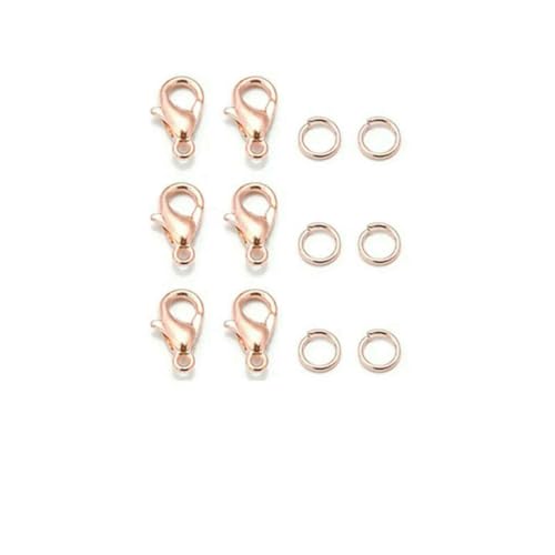Farben, 200 Stück offene Biegeringe + 50 Stück Karabinerverschlüsse, Haken, Verbinder, Schmuckherstellung, DIY-Armband, Halskette, Schmuckzubehör-Set, Roségold-Set Farben, 200 Stück offene Biegeringe + 50 Stück Karabinerverschlüsse, Haken, Verbinder, Schmuckherstellung, DIY-Armband, Halskette, Schmuckzubehör-Set, Roségold-Set von SEDRGH