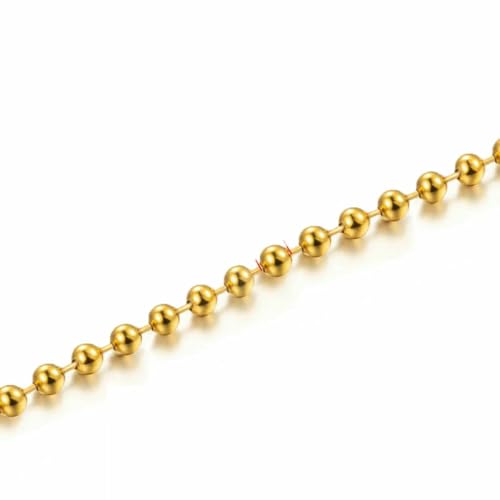 Goldfarbene Kugelkette aus Edelstahl für Herren und Damen, Halskette, Armband, Schlüsselanhänger, für DIY-Schmuckherstellung, Zubehör, verschiedene Perlenketten, 1 m, Gold, 6 mm, 1 Meter von SEDRGH