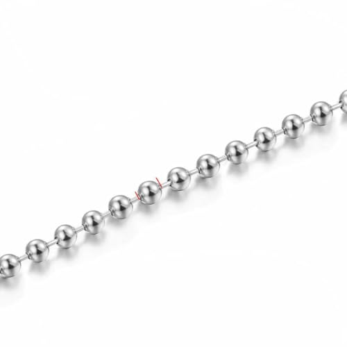 Goldfarbene Kugelkette aus Edelstahl für Herren und Damen, Halskette, Armband, Schlüsselanhänger, für DIY-Schmuckherstellung, Zubehör, verschiedene Perlenketten, 1 m, Stahl, 5 mm, 1 Meter von SEDRGH