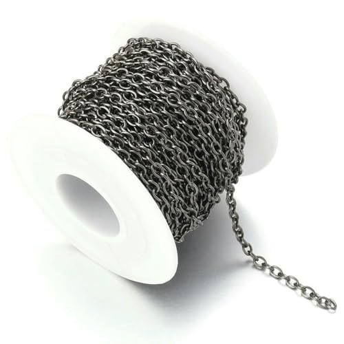 Halskettenketten, Massenketten zur Schmuckherstellung, DIY-Halsketten, Armbandkettenmaterialien, Gun Black, 5,5 x 7,5 mm, 9,1 m Halskettenketten, Massenketten zur Schmuckherstellung, DIY-Halsketten, Armbandkettenmaterialien, Gun Black, 5,5 x 7,5 mm, 9,1 m von SEDRGH