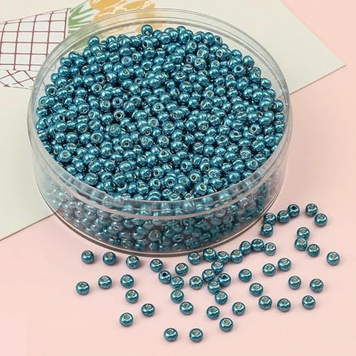Hochwertige Metallic-farbige Glasperlen 2/3/4,0 mm zur Schmuckherstellung, DIY, Handarbeiten, Bastelbedarf-BBG096-09-3,0 mm-330 Stück von SEDRGH