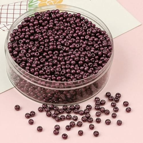 Hochwertige metallisch gefärbte Glasperlen 2/3/4,0 mm für die Schmuckherstellung, DIY-Handarbeiten, Bastelbedarf-BBG096-13-3,0 mm-330 Stück von SEDRGH