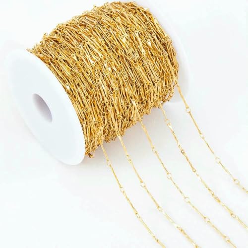 Kein Verblassen, 1 Meter, mehrere Stile, Edelstahl, goldfarbene Gliederkette, Massenketten für DIY-Halsketten, Armbänder, Schmuckherstellung, Großhandel, 14,5 mm, 1 Meter von SEDRGH