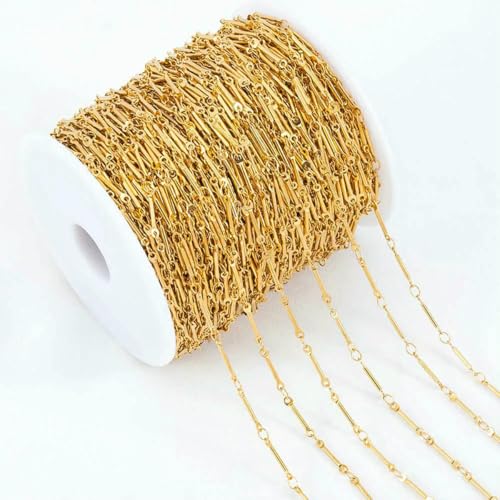 Meter, nicht verblassende Gliederkette aus Edelstahl, goldfarben, Massenketten für die Herstellung von DIY-Schmuck, Halsketten und Armbändern, 13,0 mm, 1 Meter von SEDRGH