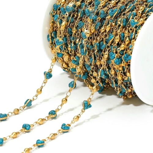 Meter Edelstahlperlen Herz Emaille Ketten Bulk für DIY Schmuck Ohrringe Herstellung Halsketten Zubehör Armbänder Zubehör-blau Meter Edelstahlperlen Herz Emaille Ketten Bulk für DIY Schmuck Ohrringe Herstellung Halsketten Zubehör Armbänder Zubehör-blau von SEDRGH