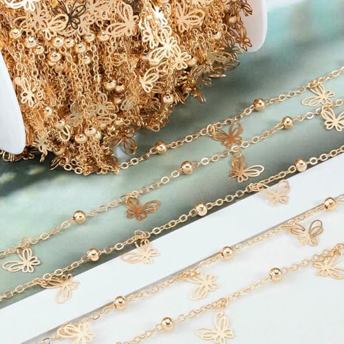 Meter Strass-Anhänger, Kupferkette, Tropfenanhänger, Kristallglasperlenkette, handgefertigte Halskettenzubehör für die DIY-Schmuckherstellung, KC Goldfarbe_c-1 Meter Meter Strass-Anhänger, Kupferkette, Tropfenanhänger, Kristallglasperlenkette, handgefertigte Halskettenzubehör für die DIY-Schmuckherstellung, KC Goldfarbe_c-1 Meter von SEDRGH