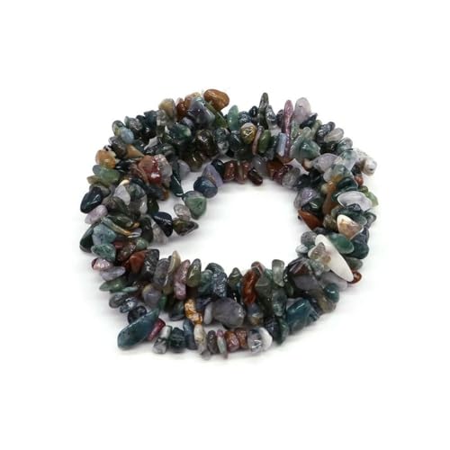 Natürliche blaue Amazonit-Chips, Steinperlen, unregelmäßiger Kies, Kristallperle zur Schmuckherstellung, DIY-Armband, Halskettenzubehör – Indien-Achat – 5 Stück (ca. 81 cm) von SEDRGH