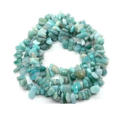 Natürliche blaue Amazonit-Splitter, Steinperlen, unregelmäßiger Kies, Kristallperle zur Schmuckherstellung, DIY-Armband, Halskettenzubehör – Blauer Amazonit – 10 Stück (ca. 40,6 cm) von SEDRGH
