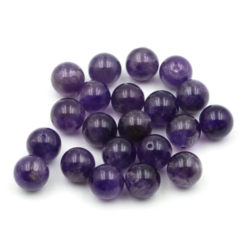 Natürliche runde Tigerauge-Amazonit-Amethyst-Achat-Jaspis-Granat-Abstandshalter-lose Steinperlen für die Schmuckherstellung, DIY-Armbandbasteln, Amethyst, 8 mm, 10 Stück von SEDRGH