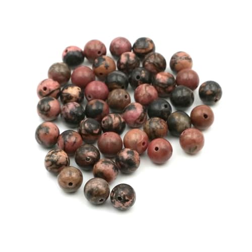 Natürliche runde Tigerauge-Amazonit-Amethyst-Achat-Jaspis-Granat-Abstandshalter-lose Steinperlen für die Schmuckherstellung, DIY-Armbandbasteln, Rosa Schwarz Rhodonit, 10 mm, 10 Stück Natürliche runde Tigerauge-Amazonit-Amethyst-Achat-Jaspis-Granat-Abstandshalter-lose Steinperlen für die Schmuckherstellung, DIY-Armbandbasteln, Rosa Schwarz Rhodonit, 10 mm, 10 Stück von SEDRGH