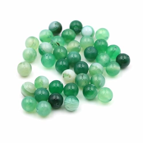 Natürliche runde Tigerauge-Amazonit-Amethyst-Achat-Jaspis-Granat-Abstandshalter-lose Steinperlen für die Schmuckherstellung, DIY-Armbandbasteln - Grün gestreifter Achat - 10 mm, 10 Stück Natürliche runde Tigerauge-Amazonit-Amethyst-Achat-Jaspis-Granat-Abstandshalter-lose Steinperlen für die Schmuckherstellung, DIY-Armbandbasteln - Grün gestreifter Achat - 10 mm, 10 Stück von SEDRGH