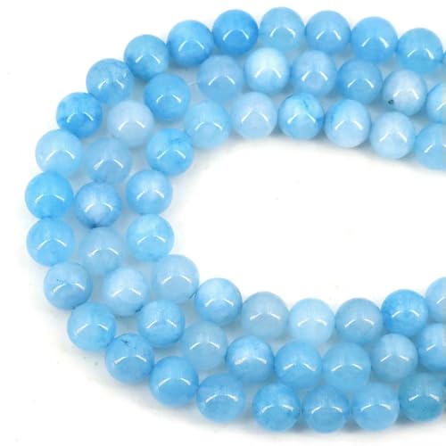 Natürliche schwarze Larvikit-Labradorit-Steinperlen, runde lose Perlen zur Schmuckherstellung, Armband- und Halskettenzubehör, 15 Zoll, 4/6/8/10 mm, Aquamarin, 10 mm (ca. 36 Stück) von SEDRGH