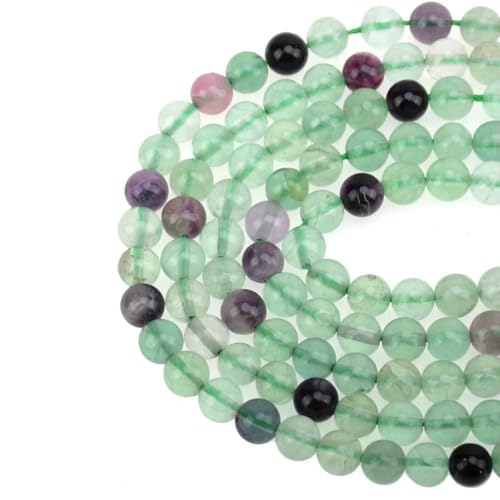 Natürliche schwarze Larvikit-Labradorit-Steinperlen, runde lose Perlen zur Schmuckherstellung, Armband- und Halskettenzubehör, 15 Zoll, 4/6/8/10 mm, Fluorit, 10 mm (ca. 36 Stück) von SEDRGH