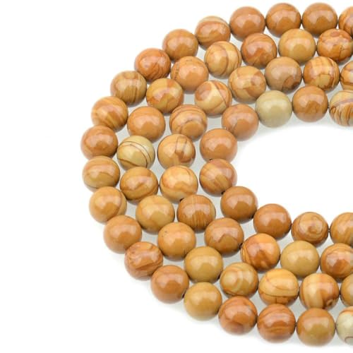 Natürliche schwarze Larvikit-Labradorit-Steinperlen, runde lose Perlen zur Schmuckherstellung, Armband- und Halskettenzubehör, 38,1 cm, 4/6/8/10 mm, gelber Serpeggiante, 6 mm (ca. 63 von SEDRGH