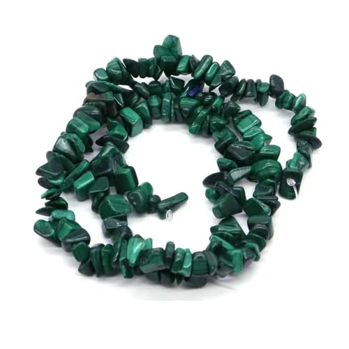 Natürliche unregelmäßige Splitter, Steinperlen, Kies, Heilkristall, Quarzperlen, DIY-Bastelarbeiten, Armband, Halskette, Zubehör – Malachit – 5–8 mm, 40,6 cm von SEDRGH
