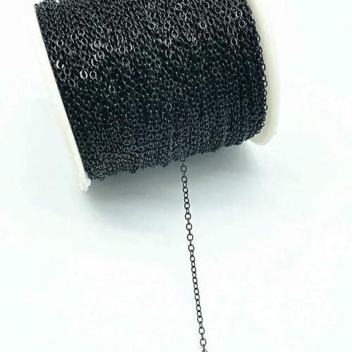 Neue 5 Yards/Los vergoldete/versilberte/bronzebeschichtete Halskettenkette für die Schmuckherstellung, DIY-Halskettenketten, Materialien, handgefertigt, 07, 1,5 x 2,0 mm (5 Yards) von SEDRGH