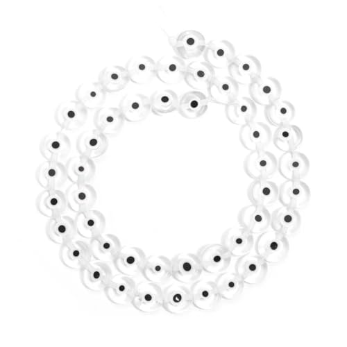 Strang flache runde Glasperlen, Lampwork-Abstandshalter für handgefertigte Ohrringe, Armbänder, Schmuckherstellung, Zubehör, 4, 6, 8, 10 mm, weiß, 10 mm, 38 Stück von SEDRGH