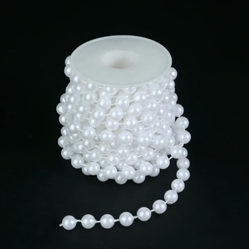Yards/Rolle Kunstperlenkette, weiß, 3–12 mm, runde Perlenkette für Zuhause, Hochzeit, Kleidung, Dekoration, Schmuckherstellung, Zubehör, weiß, 8 mm Yards/Rolle Kunstperlenkette, weiß, 3–12 mm, runde Perlenkette für Zuhause, Hochzeit, Kleidung, Dekoration, Schmuckherstellung, Zubehör, weiß, 8 mm von SEDRGH