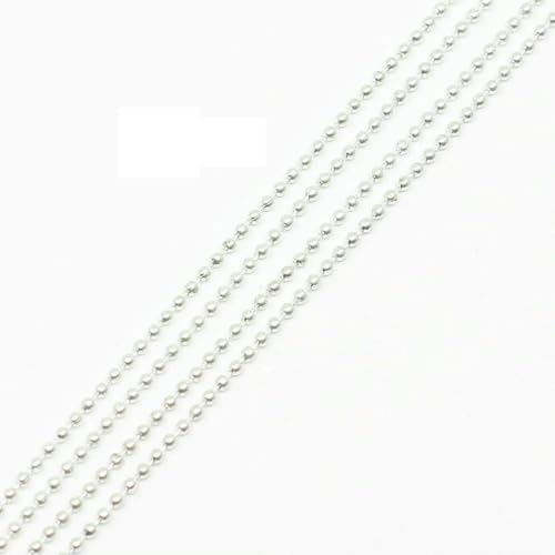 m/Los 1,2 1,5 2,0 mm Metallkugelperlenketten, Befunde, Massenketten für Schmuckherstellung, Zubehör, DIY-Zubehör, Silber, 2,0 mm m/Los 1,2 1,5 2,0 mm Metallkugelperlenketten, Befunde, Massenketten für Schmuckherstellung, Zubehör, DIY-Zubehör, Silber, 2,0 mm von SEDRGH