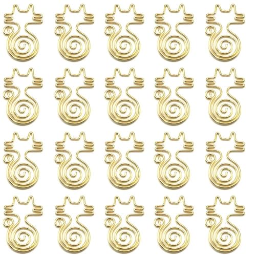 100PSC Büroklammern in niedlicher Katzenform, lustige Lesezeichen, Planer-Clips, Metall, dekorative Clips, Papierklemmen für Schule, Büro, Zuhause (Gold) von SEEK RARE