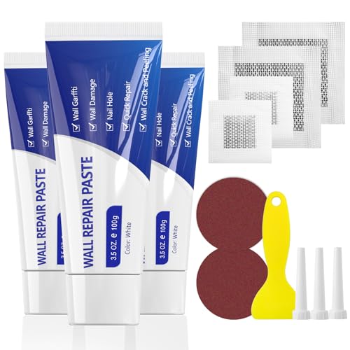 SEISSO Spachtelmasse Weiß Innen, 3x 100g Wandreparatur Crème, 4x Wandreparatur Patch, Wand Graffiti, Kratzer, Risse, Peeling, Wandreparaturset SEISSO Spachtelmasse Weiß Innen, 3x 100g Wandreparatur Crème, 4x Wandreparatur Patch, Wand Graffiti, Kratzer, Risse, Peeling, Wandreparaturset von SEISSO