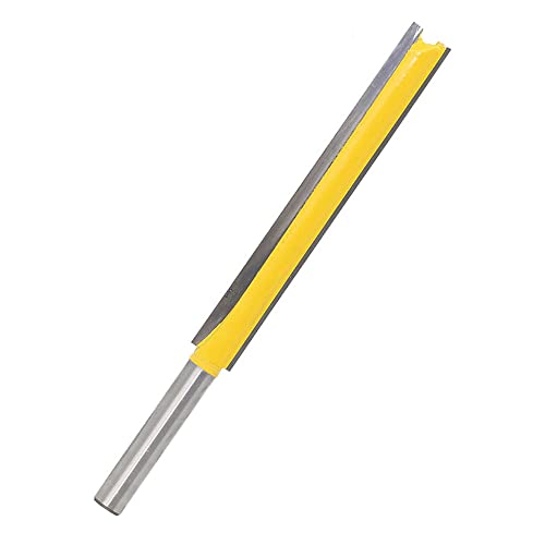 1 Stück 1/4-Zoll-Schaft-Long gerade Router Bit Set Doppelflöte Gerade Bits Holzfräsen Holzbearbeitungswerkzeuge, 3/8 "Schneiddurchmesser(76mm) von SEIWEI