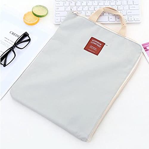 1 Stück Grau Dokument A4 in Leinwand, Handtasche, Tragbare Türhalter Shirts Aufbewahrungsdatei Schulfülldatei Ordner von SEIWEI